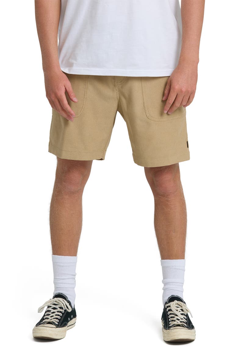 De la Cruz Submersible Water Repellent Corduroy Shorts, Main, color, KHAKI