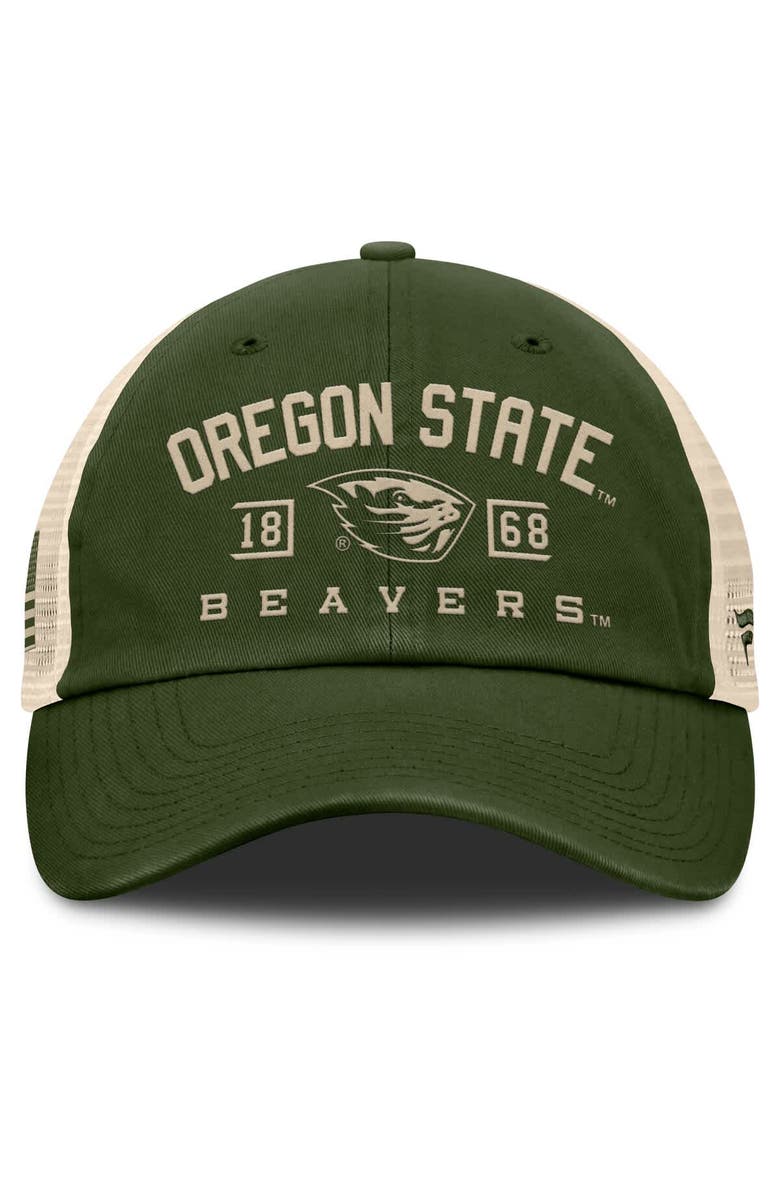 FANATICS Men's Fanatics Olive Oregon State Beavers OHT Military Appreciation Frontier Trucker Adjustable Hat, Alternate, color, 