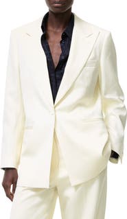 Burberry Pinstriped Wool Tailored Jacket