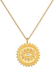 Satya Jewelry True Visionary White Topaz Evil Eye Necklace