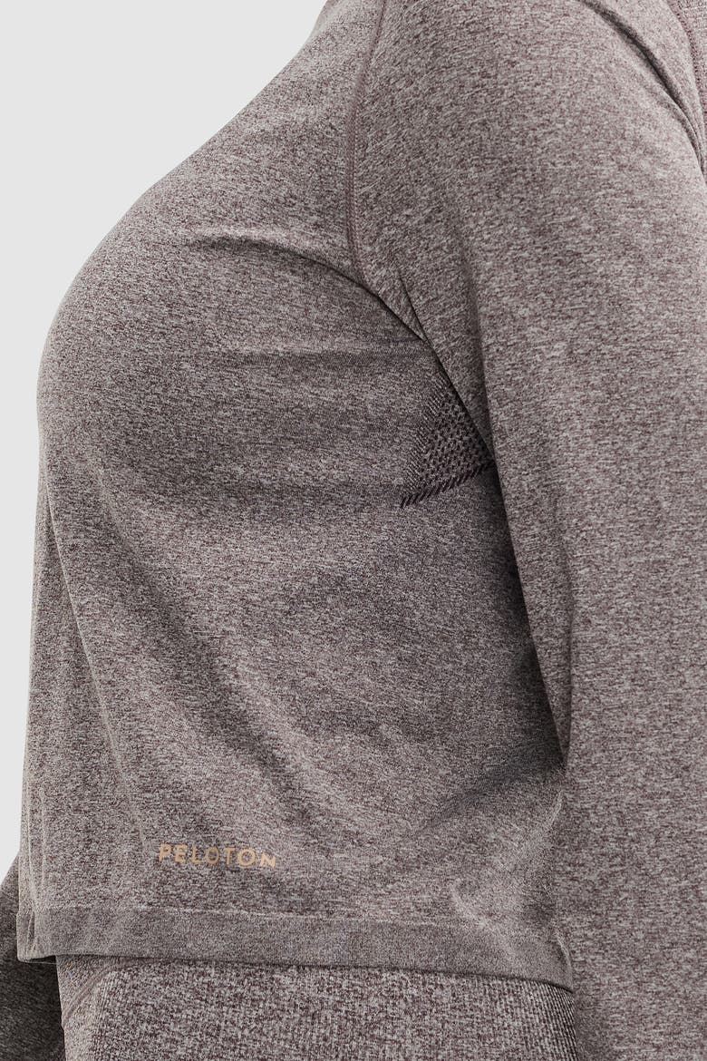Seamless Melange Long Sleeve, Alternate, color, Cocoa