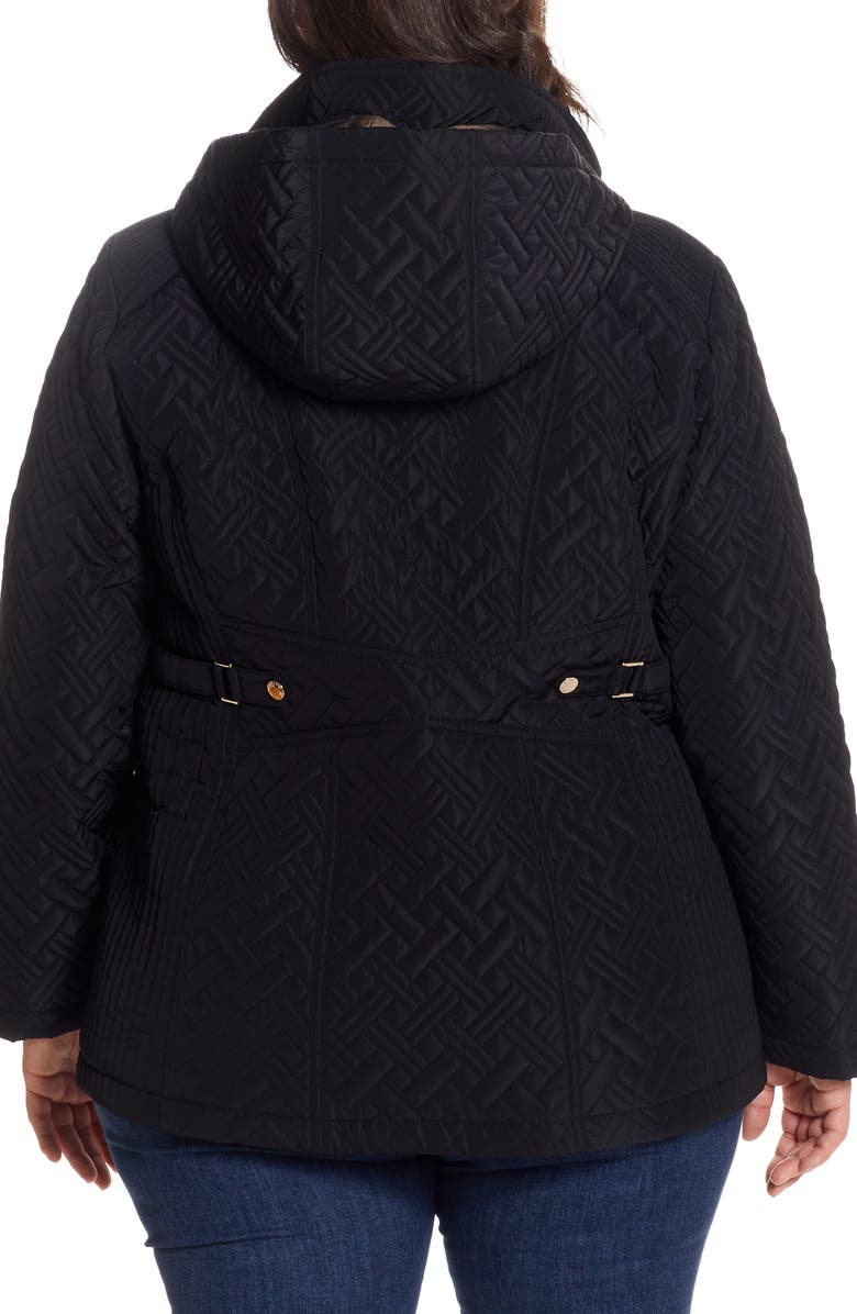 Gallery Quilted Jacket with Removable Hood, Alternate, color, Black
