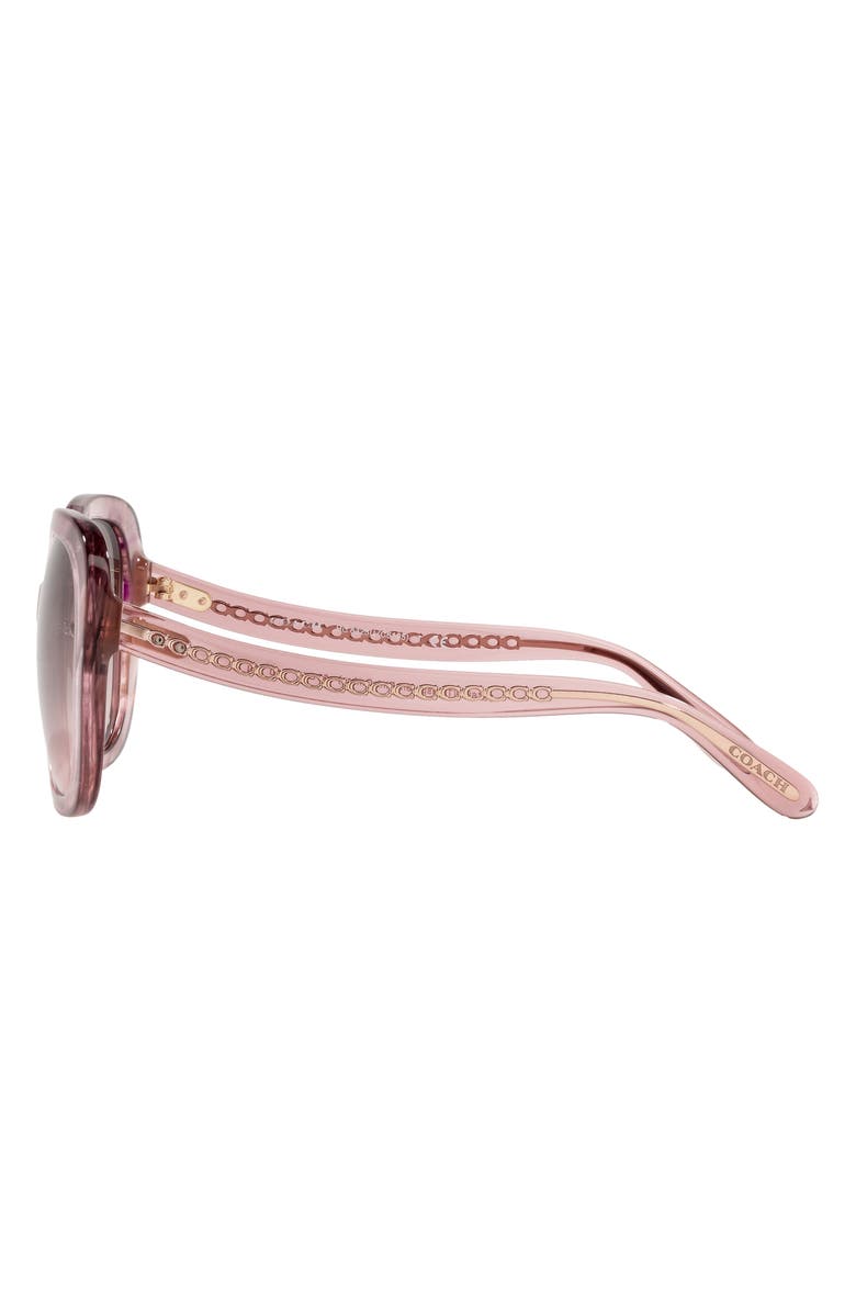COACH 56mm Square Sunglasses, Alternate, color, Transparent Pink