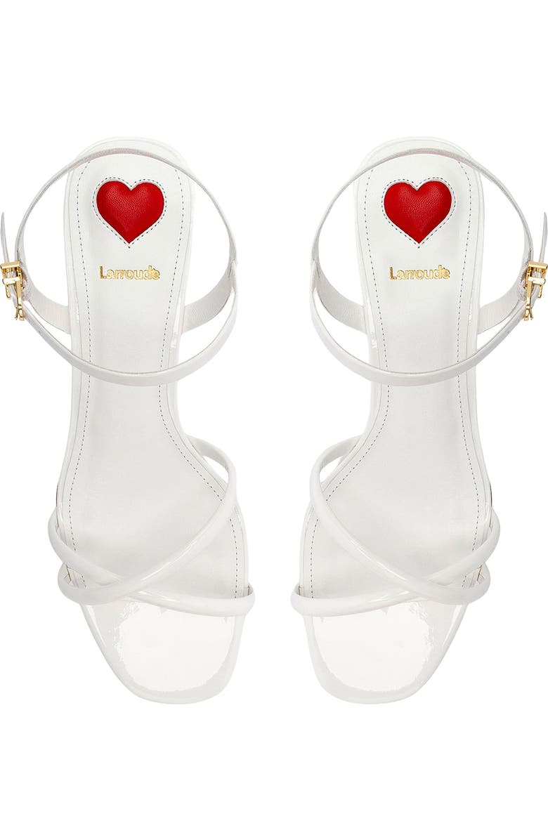 Larroudé Kitten Heel Sandal, Alternate, color, White Patent Leather