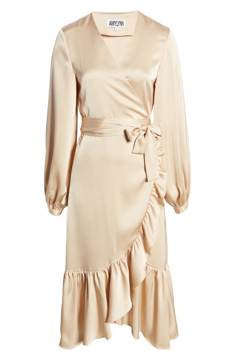 Amy Lynn Long Sleeve Midi Wrap Dress, Alternate, color, 