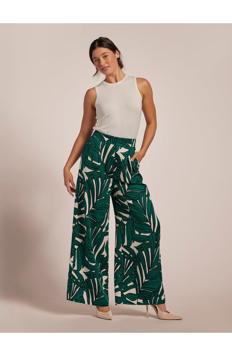 Tori Richard Fronds Forever Clementine Pant, Main, color, Forest Green