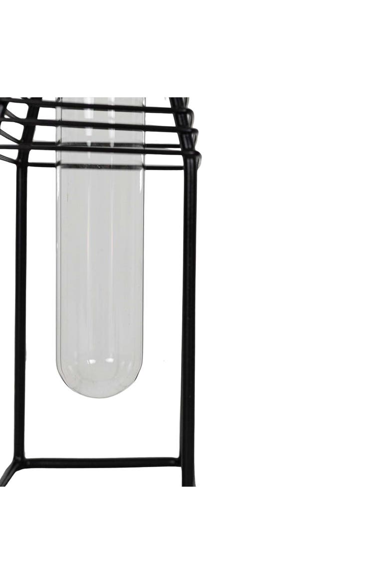 Black Metal & Glass Floating Test Tube Bud Vase, Alternate, color, Black