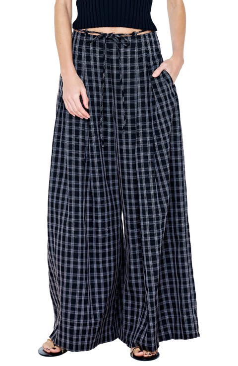 Tessa Plaid Wide Leg Pants