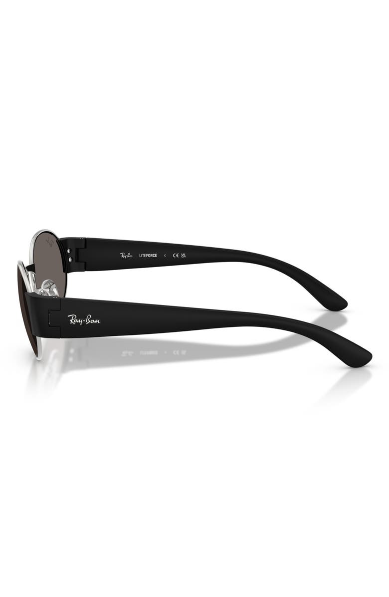Ray-Ban 52mm Oval Sunglasses, Alternate, color, Silver / Dark Grey