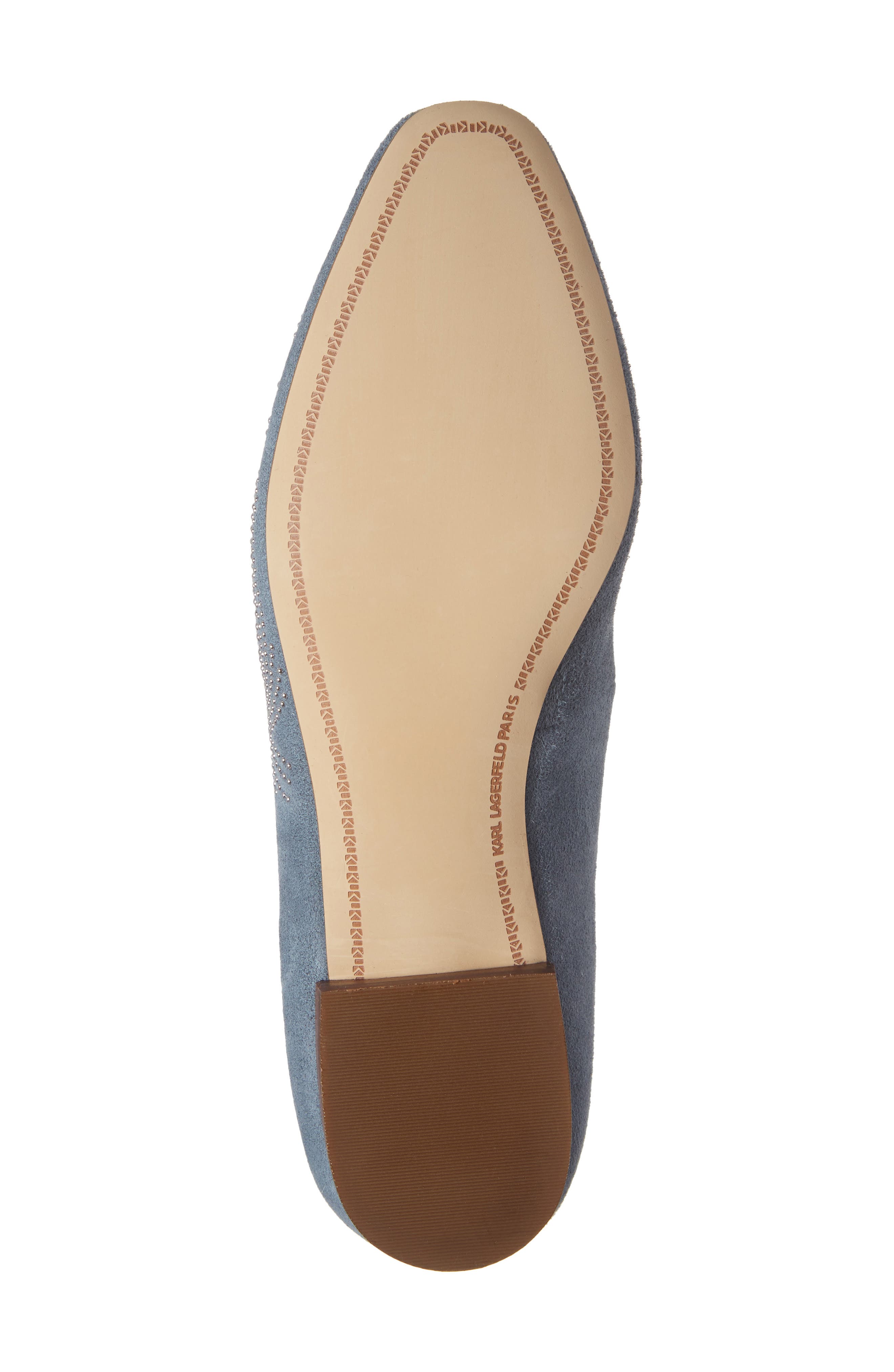 Nova Floral Studded Loafer, Alternate, color, STEEL BLUE SUEDE