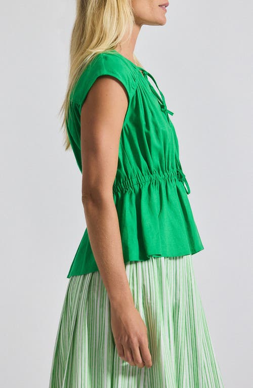 Derek Lam 10 Crosby Caroline Tie Front Top In Kelly Green In Green