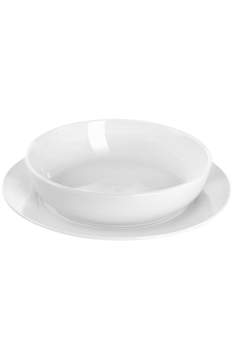 Gibson Home Nobella 14 Piece Fine Ceramic Dinnerware Set, Alternate, color, White