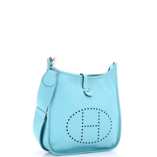 Pre-owned Hermes  Hermes Evelyne Bag Gen Iii Epsom Pm In Blue