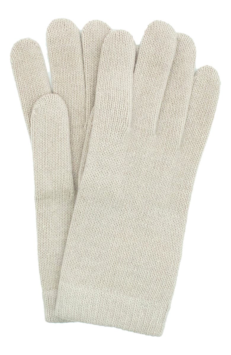 Portolano Solid Cashmere Gloves, Main, color, Pelican Grey
