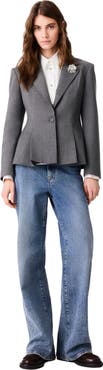 maje Short slim-fit suit jacket