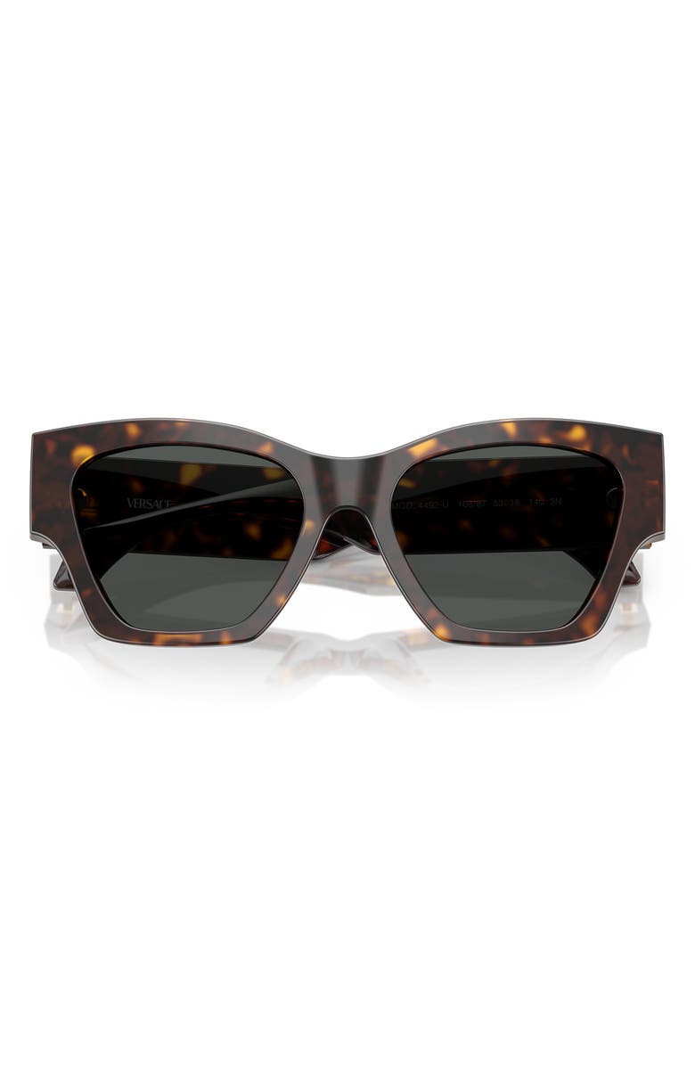 Versace 53mm Square Sunglasses, Alternate, color, Dark Havana/ Dark Grey