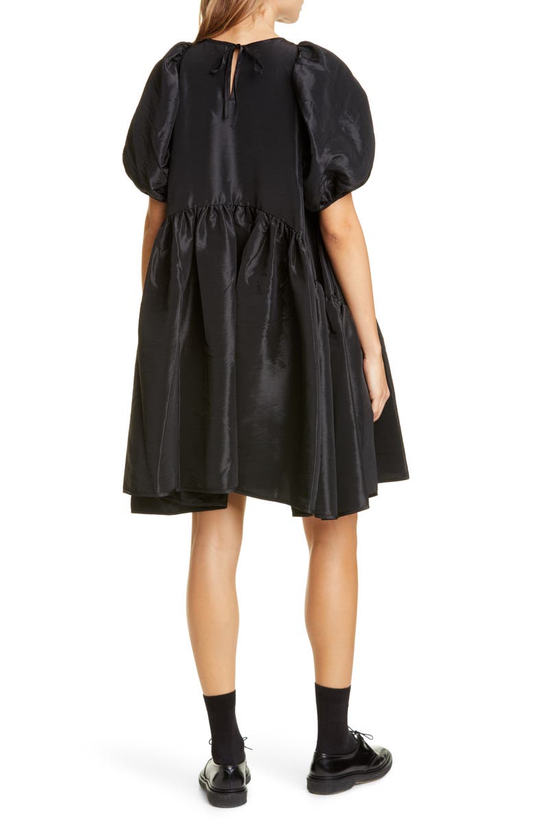 Cecilie Bahnsen Alexa Puff Sleeve Faille Babydoll Dress, Alternate, color, 