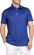 TailorByrd Sapphire Blue Byrd Print Performance Polo