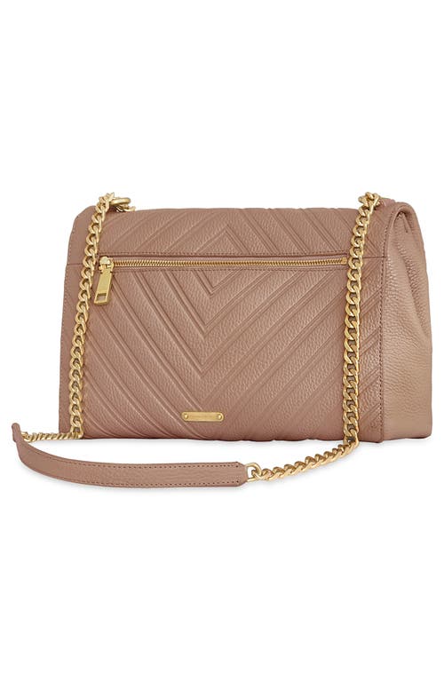 Rebecca Minkoff Large Edie Chevron Embossed Leather Shoulder Bag In Blushing