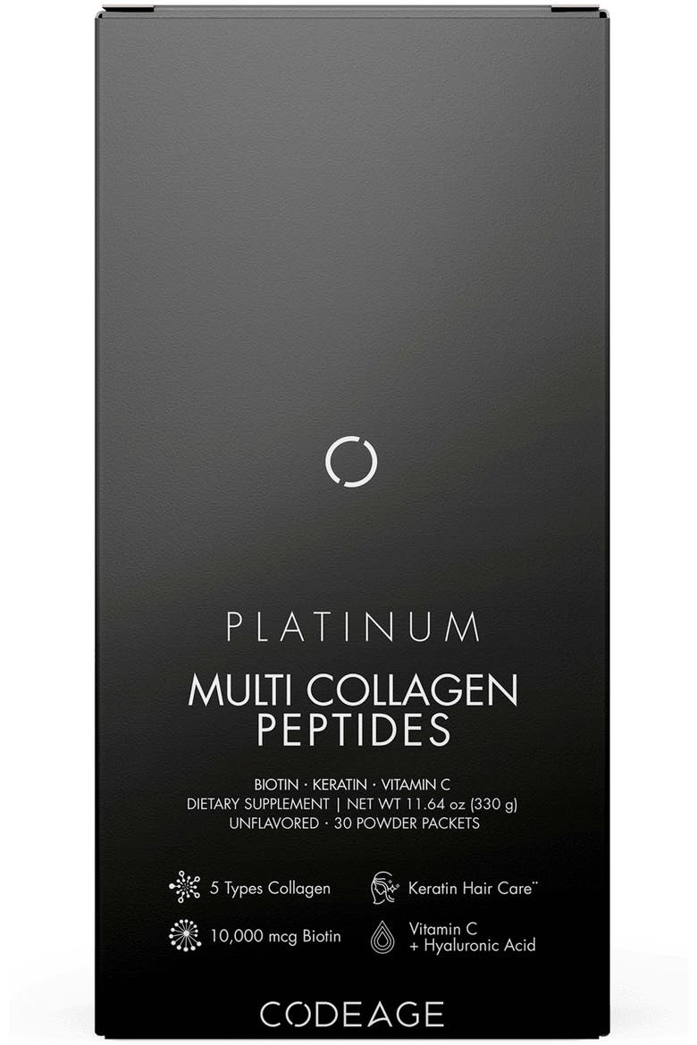 Multi Collagen & Biotin + Vitamin C Powder Stick Packs, Alternate, color, White