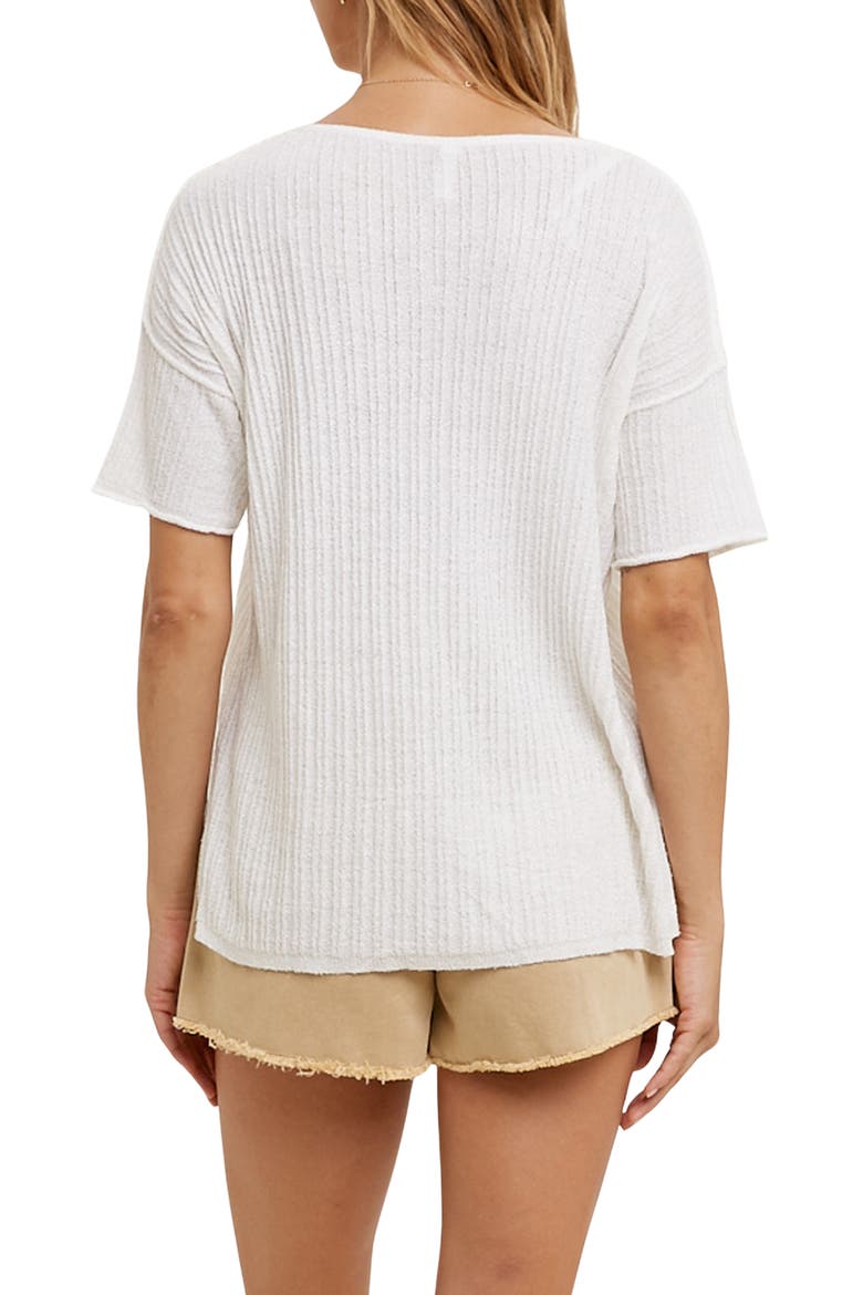 Textured Knit Top, Alternate, color, CREAM