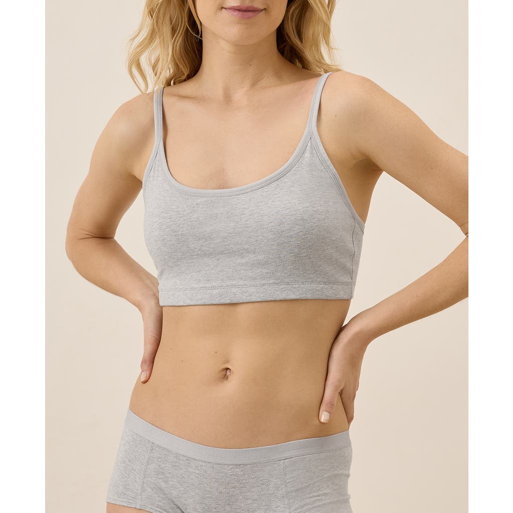 Pact Organic Cotton Everyday Strappy Scoop Bralette In Gray
