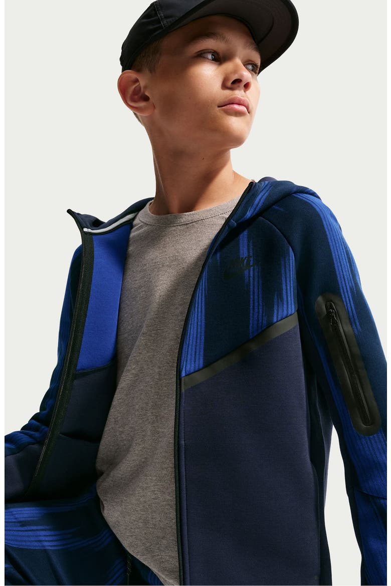 Kids' Tech Fleece Full Zip Hoodie, Alternate, color, OBSIDIAN/ BLACK