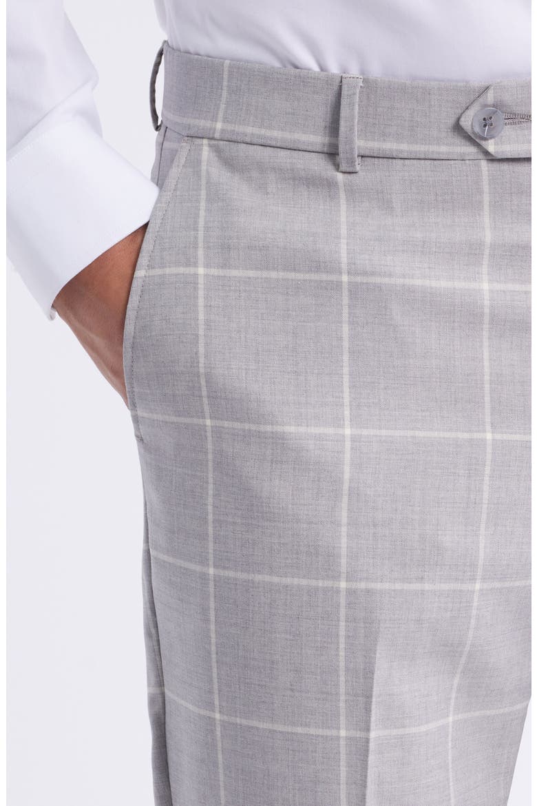Flat Front Stretch Wool Dress Pants, Alternate, color, PEARL