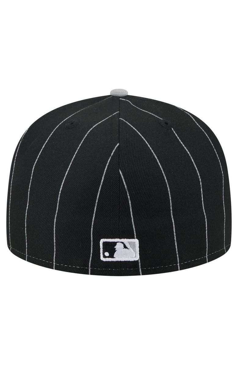 New Era Men's New Era Black Chicago White Sox Pinstripe 59FIFTY Fitted Hat, Alternate, color,