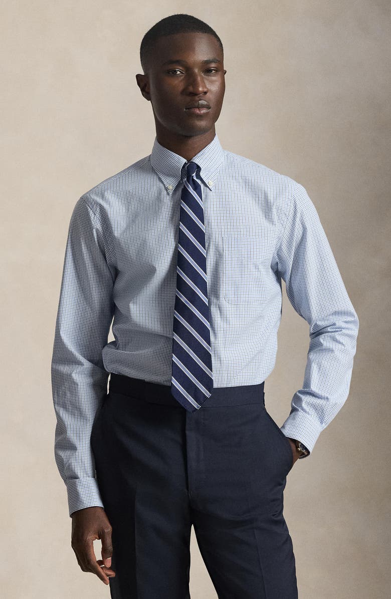 Polo Ralph Lauren Classic Fit Check Cotton Poplin Button-Down Shirt, Alternate, color, Blue Multi