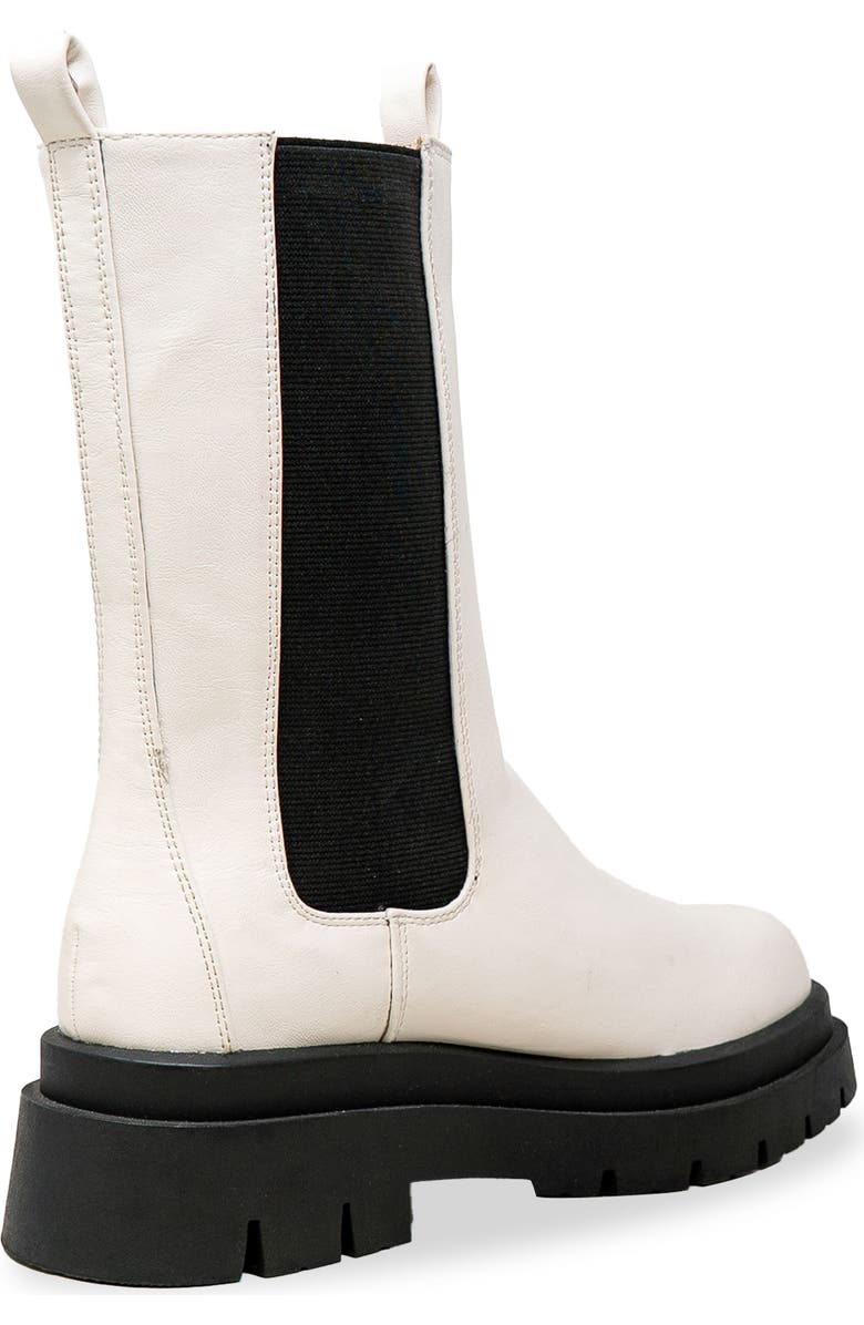 CHASE AND CHLOE Chase & Chloe Tall Lug Sole Chelsea Boot, Alternate, color, White Pu