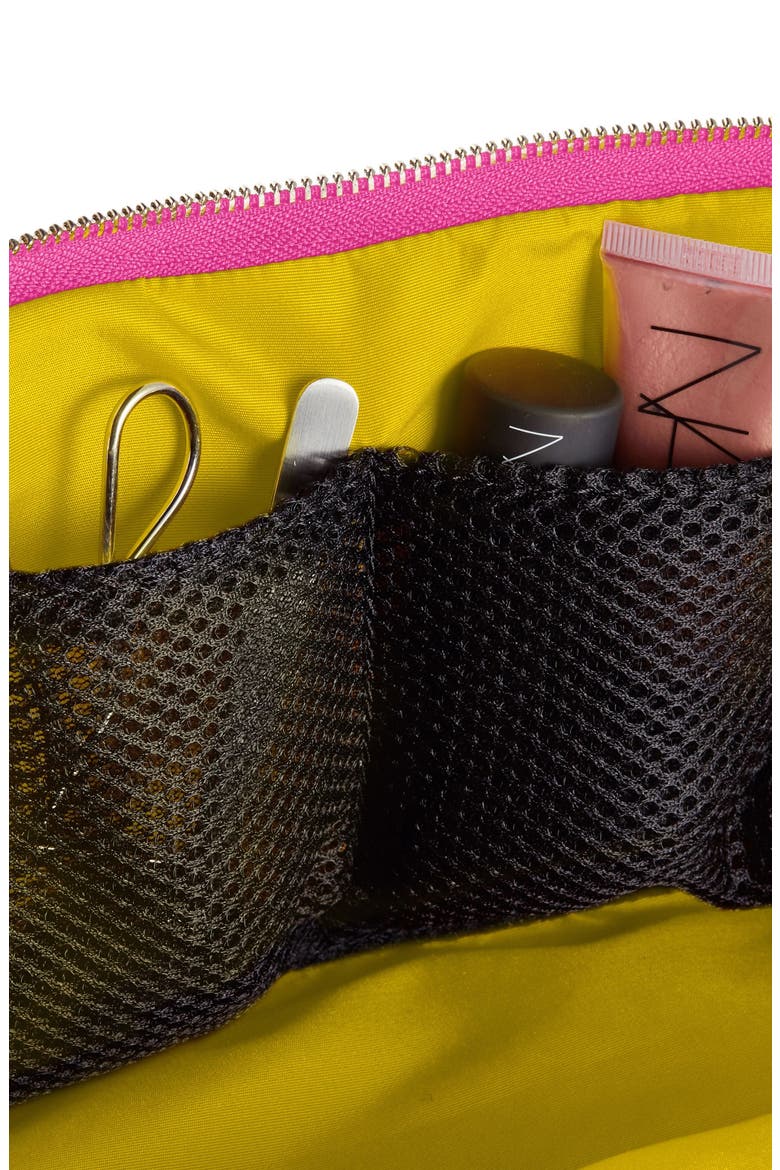 Signature Makeup Bag, Alternate, color, FLAMINGO PINK/ SUNSHINE YELLOW