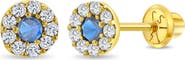 In Season Jewelry 14k Round Cubic Zirconia Burst Earrings