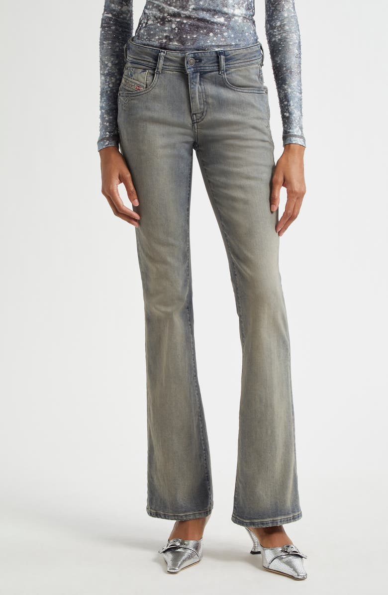 DIESEL<sup>®</sup> 1969 D-Ebbey Low Rise Distressed Bootcut Jeans, Main, color, Denim