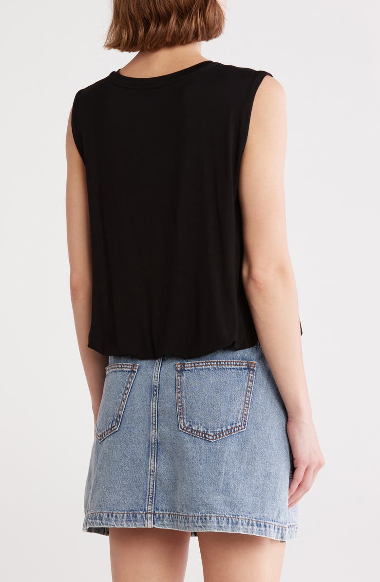 Elodie Sleeveless Bubble Hem Top, Alternate, color, Black