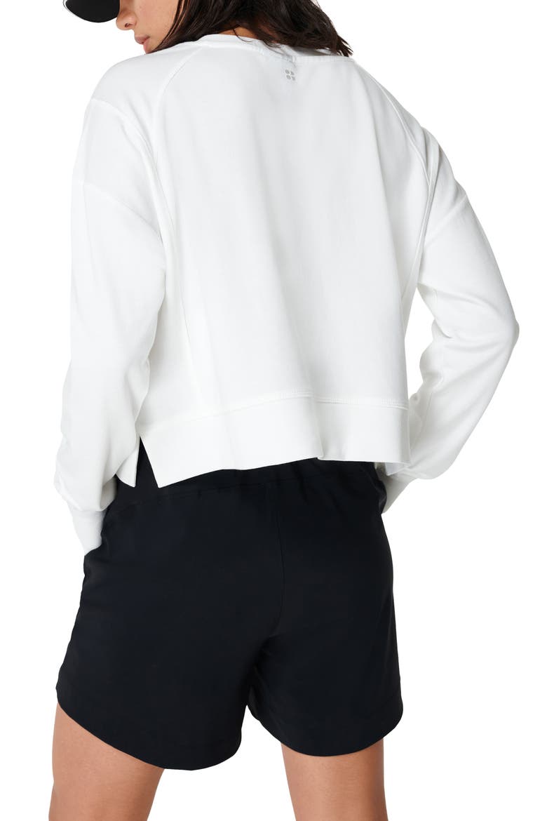 After Class Cotton Blend Crop Sweatshirt, Alternate, color, LILY WHITE