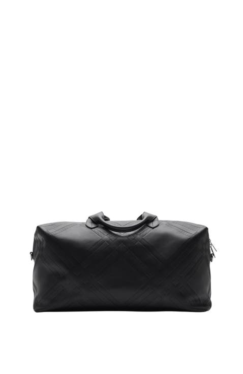 Embossed Check Duffle Bag