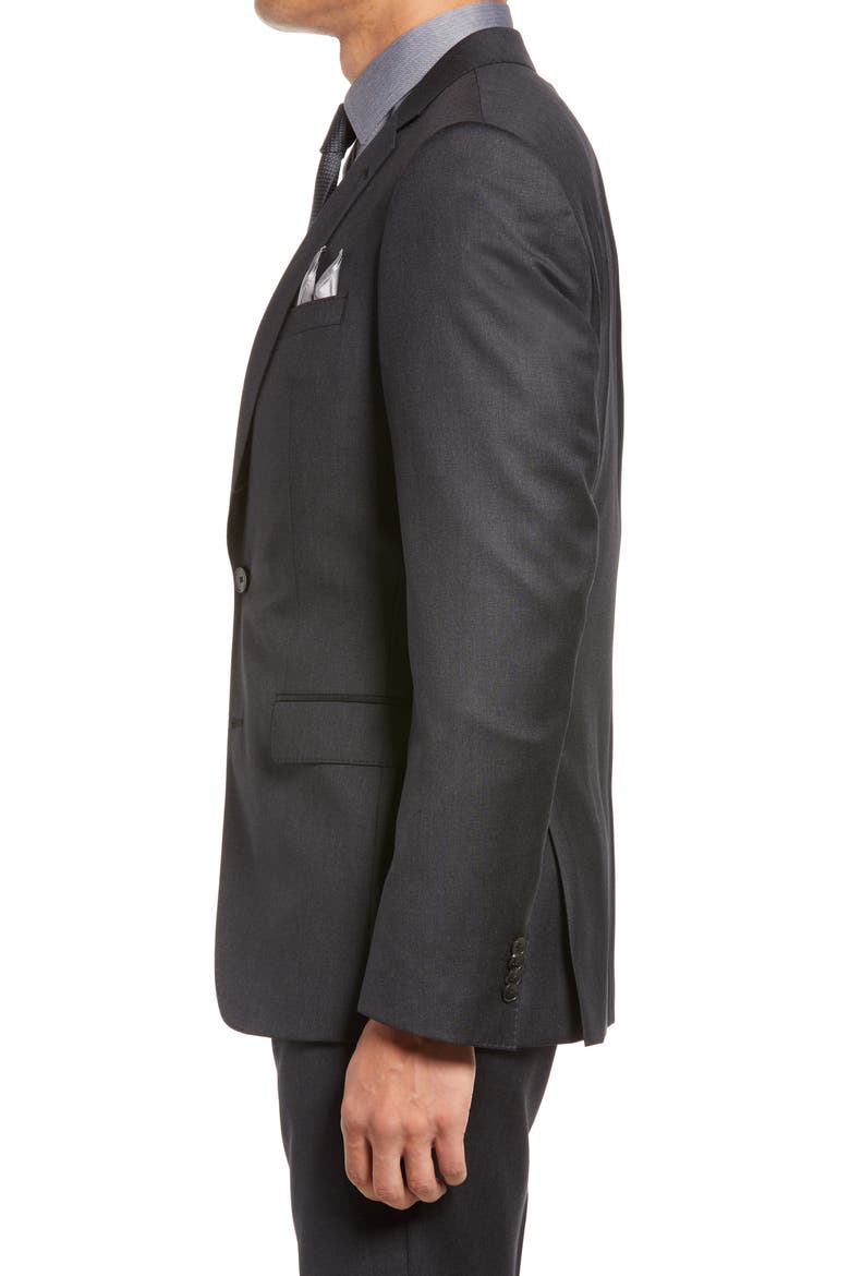 Slim Fit Solid Wool Suit Jacket, Alternate, color, DK GY