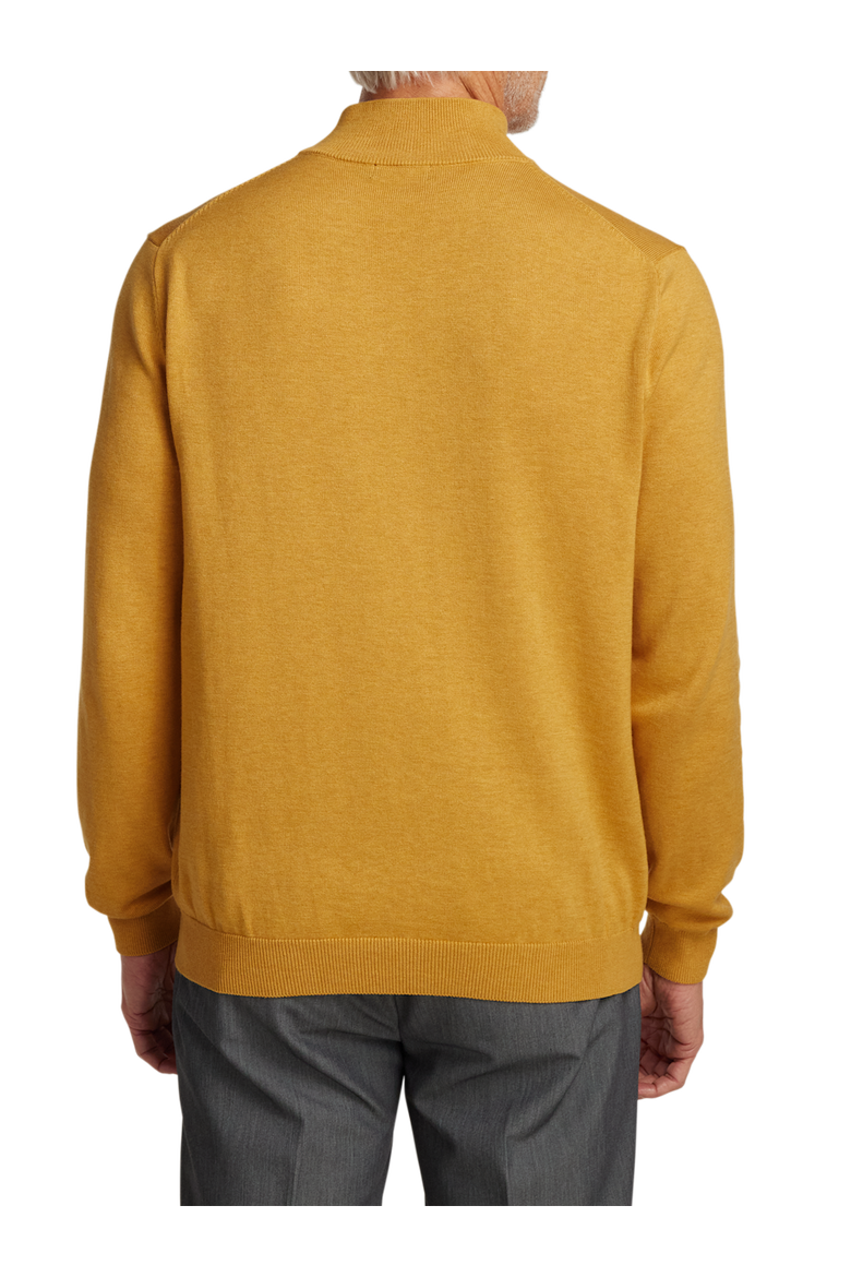 Supima Cotton Mock Neck Sweater, Alternate, color, Mustard