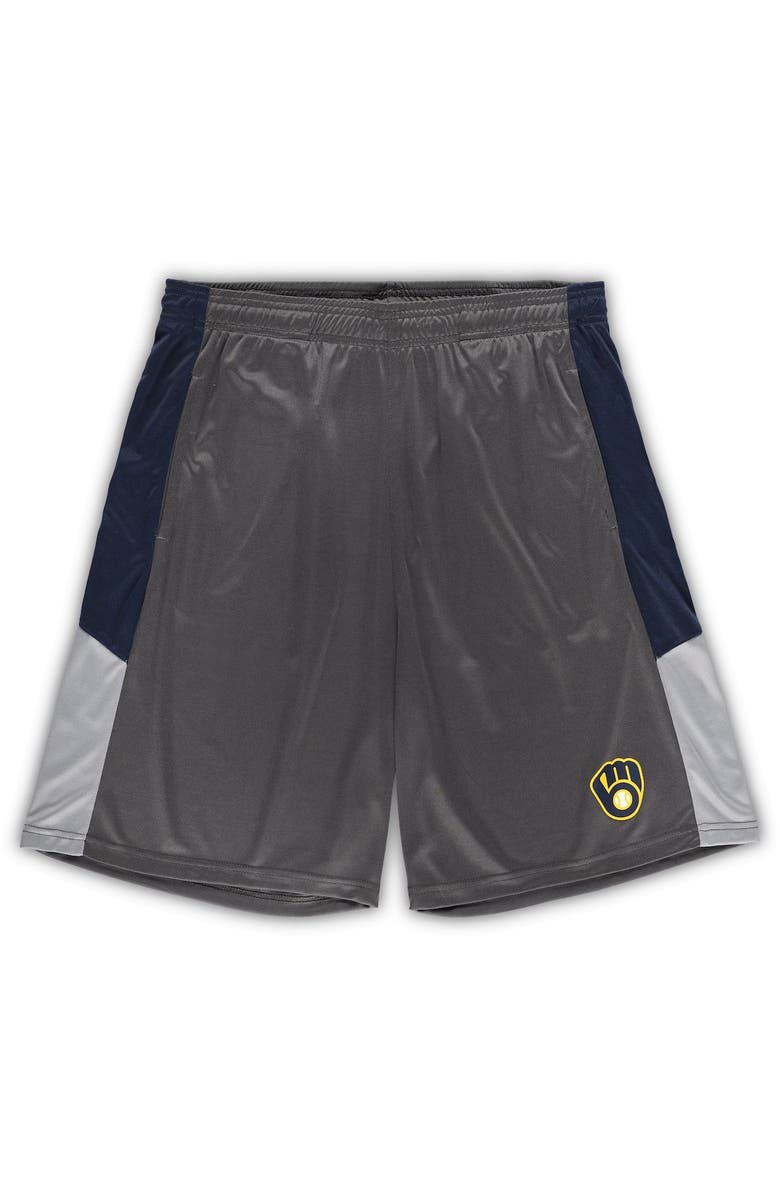 PROFILE Men's Profile Navy/Gray Milwaukee Brewers Team Shorts, Alternate, color, Navy