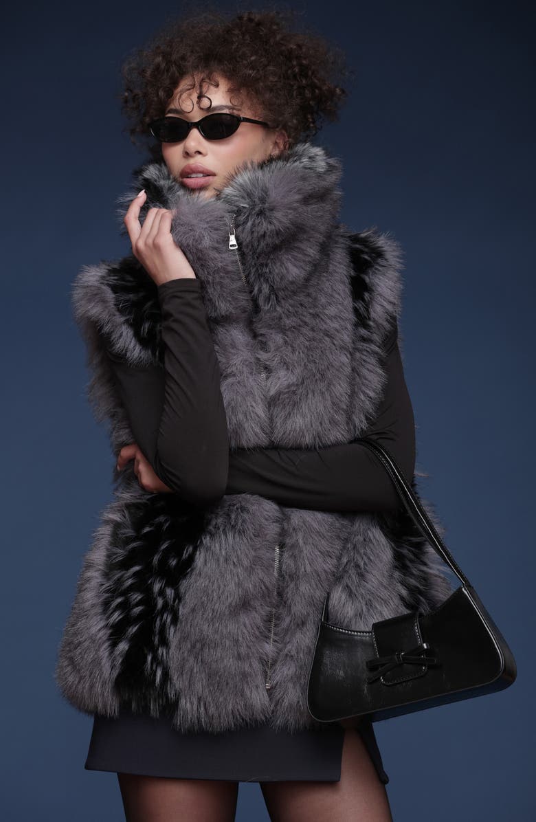 Avec Les Filles Convertible Collar Faux Fur Vest, Alternate, color, Chinchilla