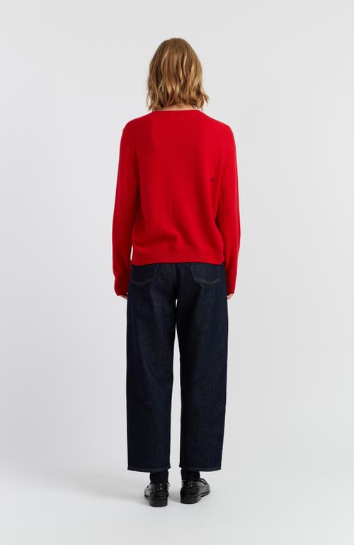 Chinti & Parker Wool-cashmere Crewneck Dancing Snoopy Sweater In Red