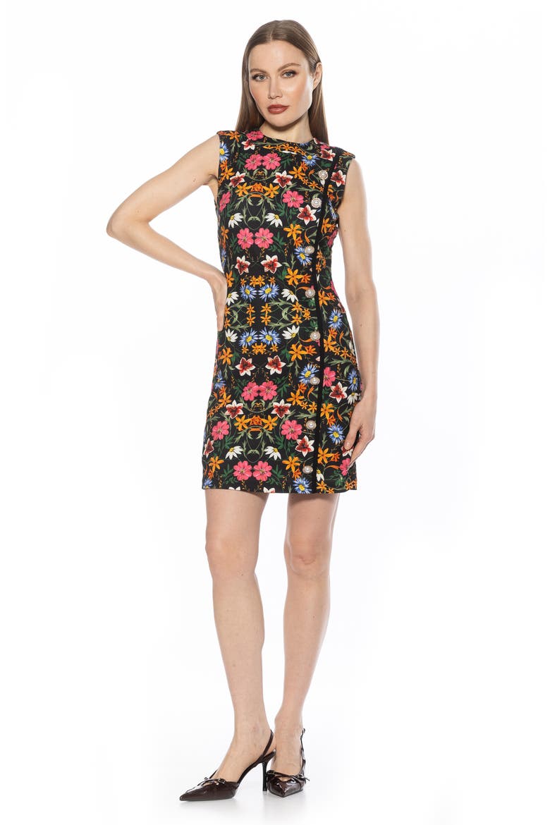 Stripe Detail Sleeveless Shift Dress, Alternate, color, BLACK MULTI
