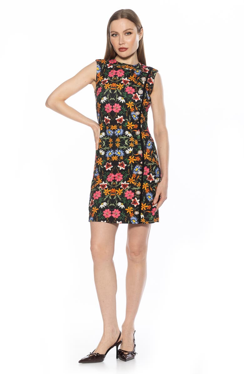 Alexia Admor Stripe Detail Sleeveless Shift Dress, Alternate, color, Black Multi