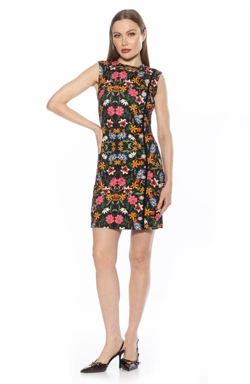 Alexia Admor Stripe Detail Sleeveless Shift Dress In Black Multi