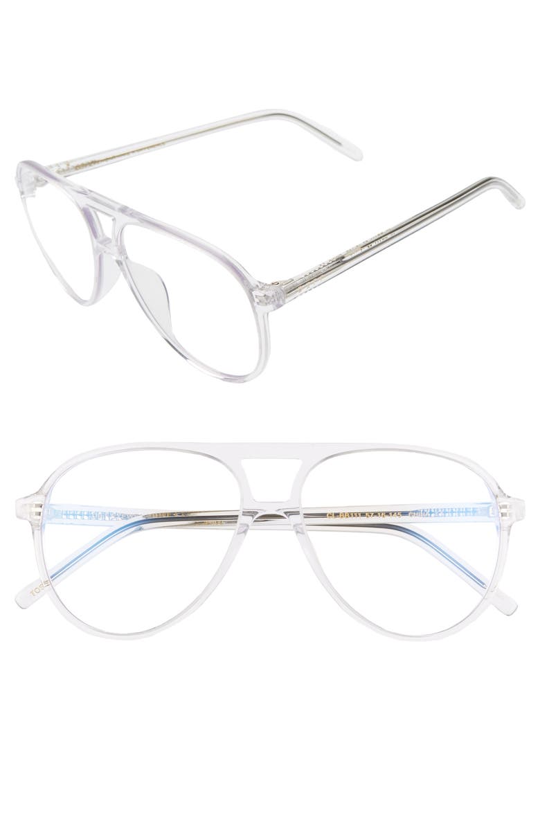 DIFF x Jonathan Van Ness Tosca Aviator Blue Light Blocking Sunglasses, Main, color, 