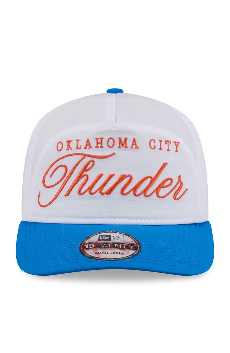 New Era Men's New Era White/Blue Oklahoma City Thunder 2025 NBA Draft On-Stage Nylon 19TWENTY Adjustable Hat, Alternate, color,