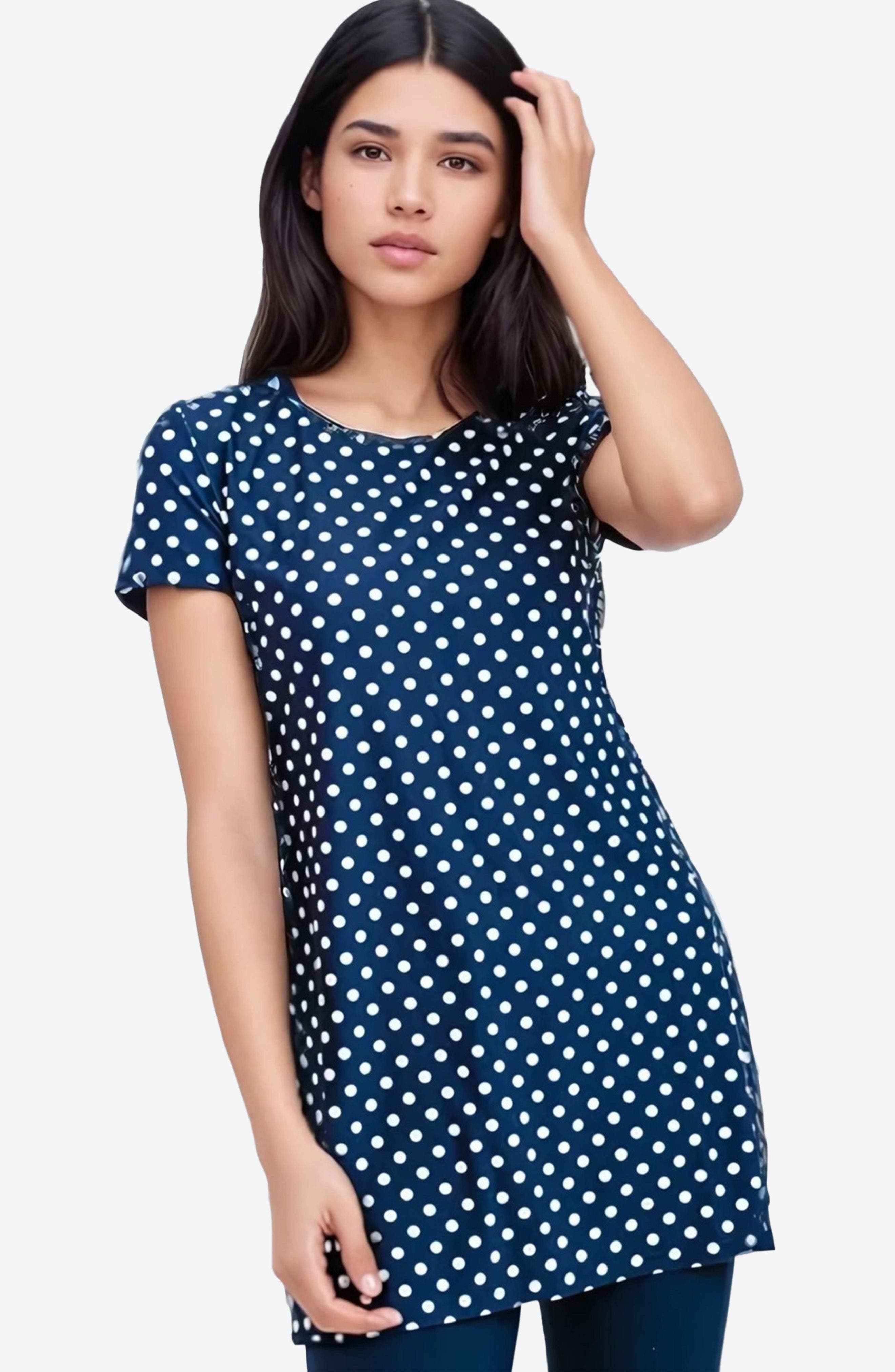 Navy Polka Dot
