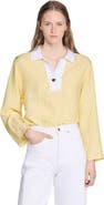 SANDRO Striped cotton top