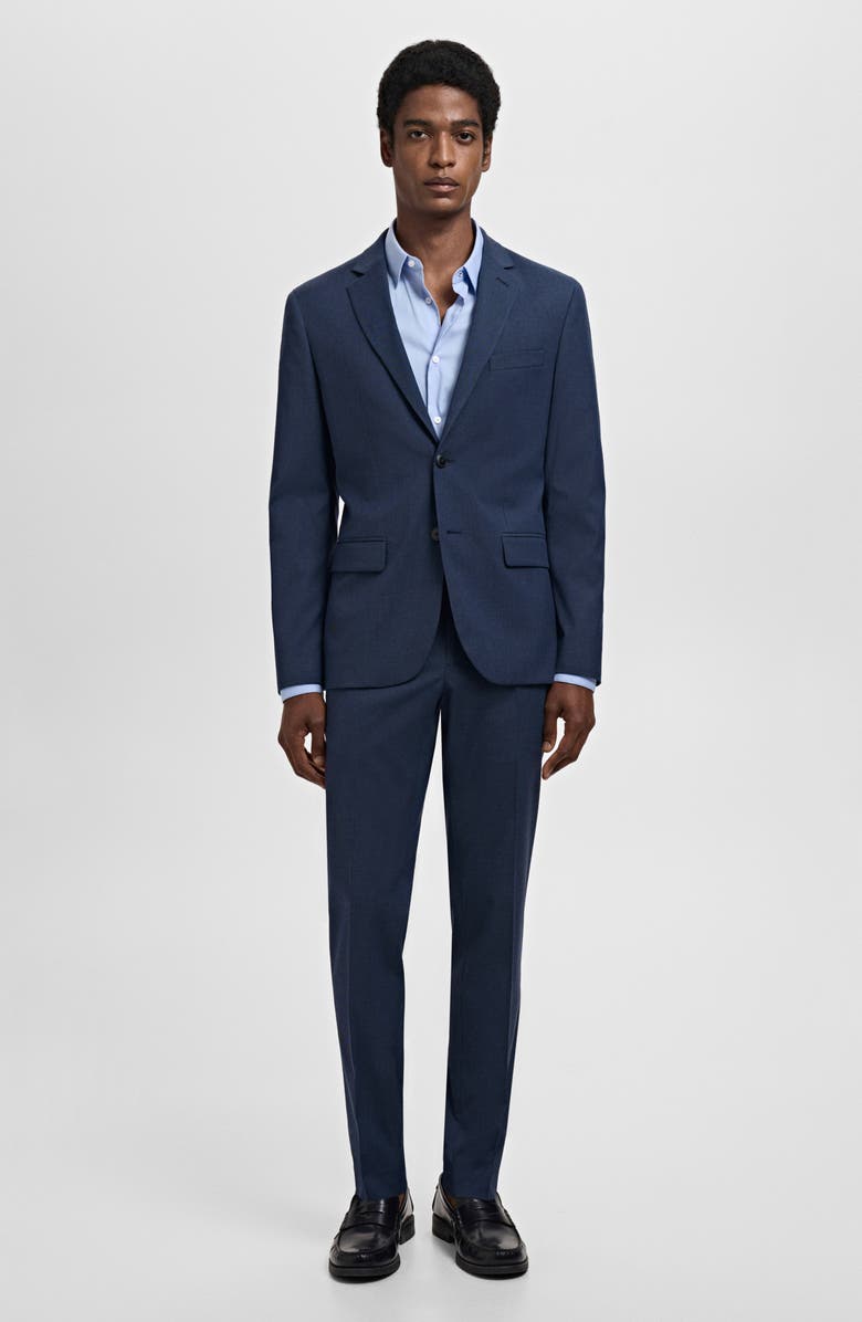 MANGO Slim Fit Flat Front Pants, Alternate, color, Ink Blue